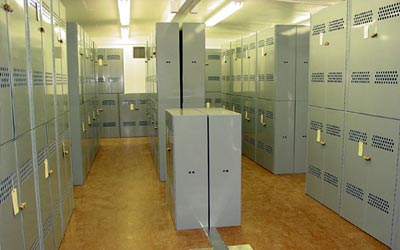 Arms Vault portable armory interior with gun racks